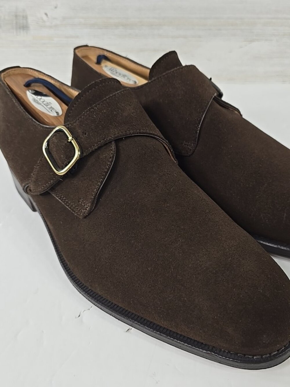 $495 RIDER BOOT CO. By CORTINA DARK BROWN SUEDE MONKS SHOES MEN'S SIZE 10 *VGC* - Picture 3 of 16